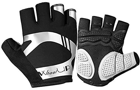 LZQpearl Fingerlose Fahrradhandschuhe, Atmungsaktive, Leichte Halbfinger-Fahrradhandschuhe Mit Anti Rutsch Gel Pad, Stoßdämpfender Handschutz MTB-Handschuhe Für Herren Und Damen (B,XL)