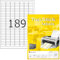 TopStick 8780 Universal Etiketten, 1000 Blatt, 25,4 x 10 mm, 189 pro A4 Bogen, 189000 Stück, selbstklebend, bedruckbar, matt, blanko Papier Klebeetiketten Aufkleber, weiß