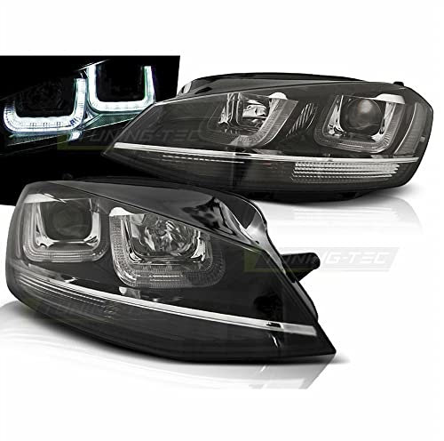 LED Chrom Silver Line Tagfahrlicht Scheinwerfer in schwarz für VW Golf 7 VII 11.2012-2017