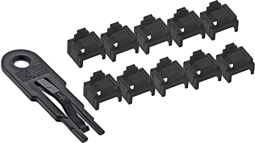 InLine® RJ45 Portblocker, Starterset mit 10 Blocker und Schlüssel, schwarz