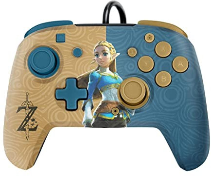 PDP Switch Rematch Wired mando ZELDA Officially Licensed by Nintendo - Customizable buttons, sticks, triggers, and paddles - Ergonomic mandos