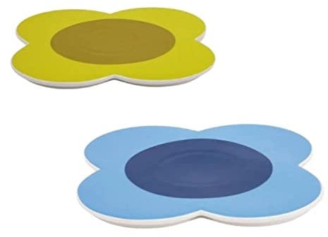 Orla Kiely Set of 2 Ceramic Trivets in Sunflower & Sky