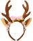 Balinco Rentier Haarreif mit Ohren, Geweih & Blüten, Blumen, Blümchen, Reh, Hirschgeweih, Tier Hörner, Kostüm Damen, Halloween, Karneval, Fasching, Weihnachten, Fotobox Accessoires
