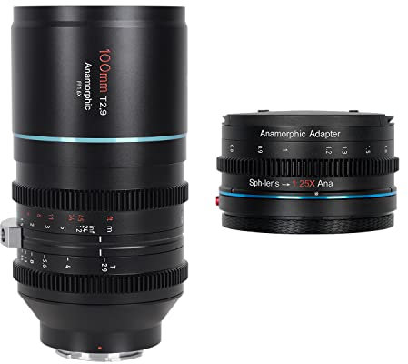 SIRUI 100 mm T2.9 1.6X Vollformat-Anamorphes Objektiv-Set mit 1,25 x amorphem Adapter (RF-Halterung)