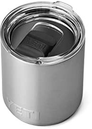 YETI Rambler Lowball, vakuumisolierter Edelstahl-Lowball mit MagSlider-Deckel, Edelstahl, 296 ml