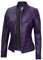 Blingsoul Lederjacke Frauen - Cafe Racer Rosa Und Lila Echtes Lammfell Damen Lederjacke, Amy - Lila Jacke, S