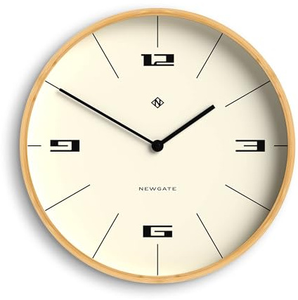 NEWGATE® Mauritius wanduhr | Skandinavien inspiriert Bambus Uhr | 38cm | Modernes minimalistisches Design für küche, Wohnzimmer oder büro