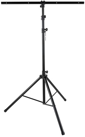 LightmaXX LS-9, Stahl Lichtstativ, 3.39m Maximalhöhe, 50kg Belastbarkeit, Inklusive T-Bar, Schwarz