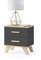 VBChome Nachttisch 45 x 30 x 47 cm Antrazit Nachttisch mit Zwei Schubladen für das Schlafzimmer Griffe Büro Zimmer Modern