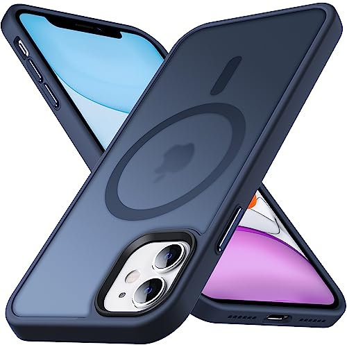 Anqrp Designed for iPhone 11 Magnetic Case, Compatible with Magsafe, Shockproof Soft TPU Bumper, Scratch-Resistant Back, Anti Fingerprint for iPhone 11 Cover 6.1,Blue