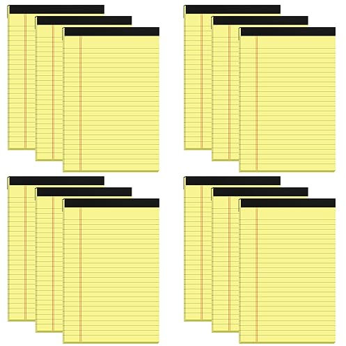 Kleine gelbe Notizblöcke, 12,7 x 20,3 cm, College-Notizblöcke mit perforierten Seiten und doppelseitigem Druck, ideal für Arbeit, Studium, 80 g/m² dickes Premium-Papier, Schreibblöcke 12,7 x 20,3 cm,