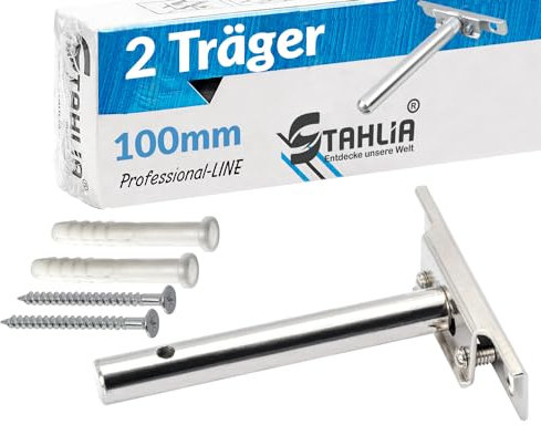 Stahlia Tablarträger unsichtbar Regalbodenträger 10cm Metall (2 Stück) verdeckte Regalhalterung Regalbrett Halterung Wandhalterung Regal Wandregal schwebend