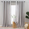 L.Z.E Streifen Vorhänge Kurz Modern, Leinenoptik Gardinen mit Ösen für Wohnzimmer Schlafzimmer Fenster, Anthrazit Schwarz Weiß Gardinen und Vorhänge Landhaus Stil, Halbtransparent 175 cm Lang, 135g/㎡