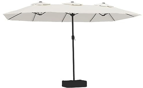 Camerina Doppelsonnenschirm Sandweiß 449x245 cm Reise Sonnenschirm FüR Koffer