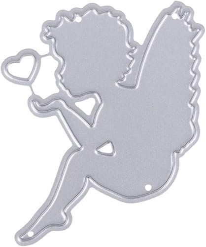 Enyolidimk Silberner kleiner Engel Stanzschablone zum Basteln, Scrapbooking, Fotoalbum, Lesezeichen, Schablonen, Prägung, Dekoration, Stanzen