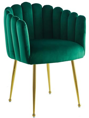 Qiyano Samtstuhl Grün Komfortables Design, Pflegeleicht & Vielseitig für Esszimmer, Büro & Wohnzimmer