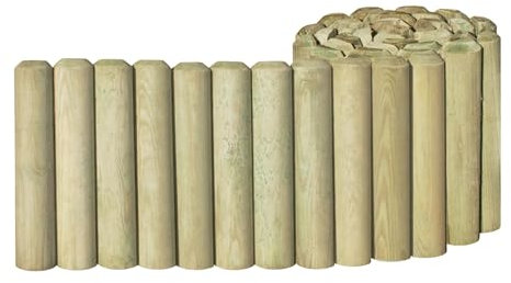 Beetrolli 5 x 20 x 150 cm KDI imprägniert abgerundet Beetbegrenzung Holz