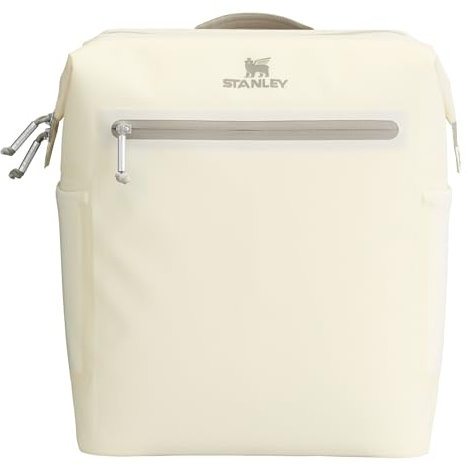 Stanley All Day Madeleine Midi Backpack Soft Cooler 14.8 Quarts | 20 Can Cooler with Handle and Shoulder Straps | Stays Cold for a Day | Insulated Travel Bag with Zipper | BPA-Free | Cream