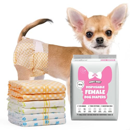 Dono Hunde Windeln Weiblich,20 Stück,Hundewindeln für Hündinnen,Katzenwindeln,Nässeindikator, Hund Läufigkeitshose für Hunde in der Saison,super saugfähig,Inkontinenz,Hitze,XXS,XS,S,M