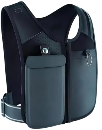 Running Vest for Women Men, Adjustable Chest Straps Running Hydration Vest, Reflective Hydration Backpack with Phone Holder