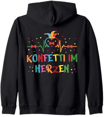 Fasching Konfetti Im Herzen Bunte Farben Kapuzenjacke