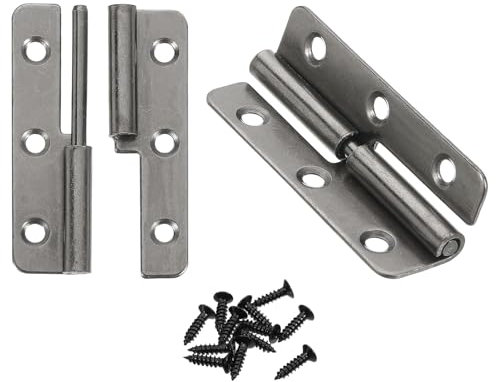 sourcing map 2Pcs Lift Off Hinges, 2 Detachable, Right Handed, Slip Joint Flag Hinges, Black