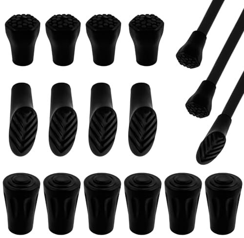 16 Stück Gummipuffer für Wanderstöcke,11mm Nordic Walking Stöcke Gummipuffe für die Meisten Walking Stöcke, Gehstock Gummispitzen für Wanderstöcke Trekkingstöcke Asphalt Kies Berge Wandern(8Paar)