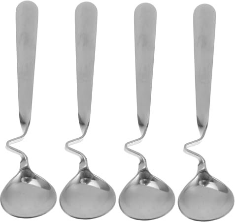 Zerodeko 4 Stücke Edelstahl Honig Rührlöffel Geschwungene Griff Löffel Set Für Kaffee Tee Dessert