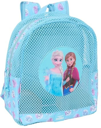 Safta FROZEN - Mochila Infantil de Playa, Anti Arena, con Asas, Fácil Limpieza, Ideal para Niños de Diferentes Edades, Cómoda y Versátil, 32x12x38 cm