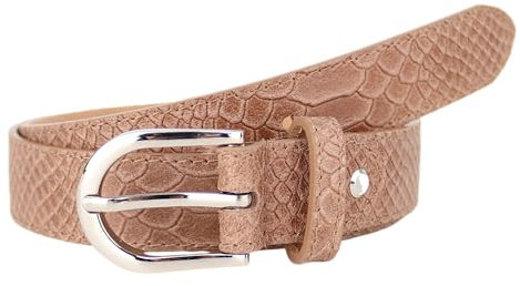 MIRROSI Ledergürtel Damen Herren Gürtel, Made in Italy, 3cm breit (Kroko Camel (Silberne Schnalle), 100cm)