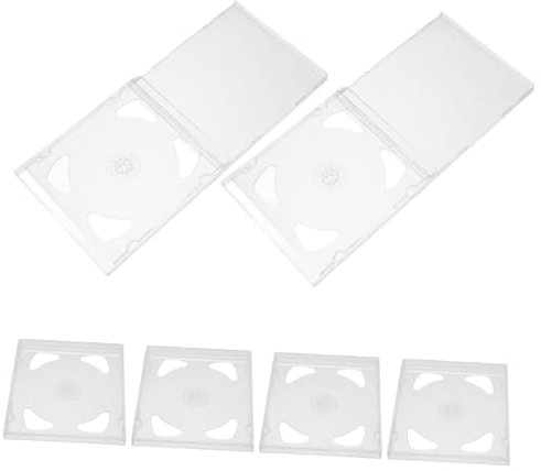 KICHOUSE 6pcs Clear CD Double Jewel Cases Hard Storage Boxes for CD Dvd Protection Reusable Display Easy Identification Minimalist Design