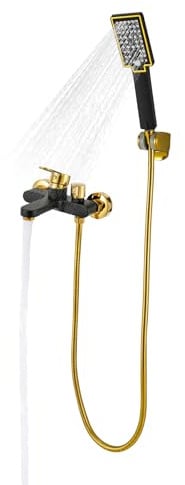 1/2 Gewinde Duschkopf-Armaturensystem, Badewannenarmatur mit Handbrause, Brausegarnitur für Hotels, Badeanstalten, Schwimmbäder, Fitnessstudios, 2 Wasserabgänge (Badewannenarmatur, Duschbrause)