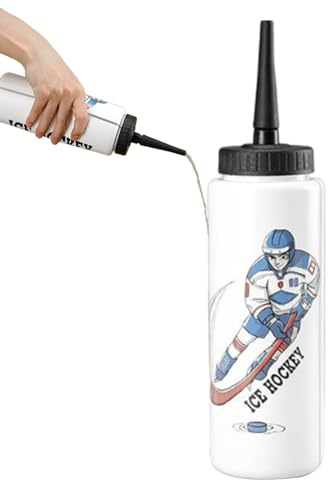 Bouteilles d'eau de football à presser,Bouteille d'eau de hockey sur glace anti-fuite de grande capacité de 1 L - Bouteille de sport classique à pointe allongée pour l'escalade et le camping