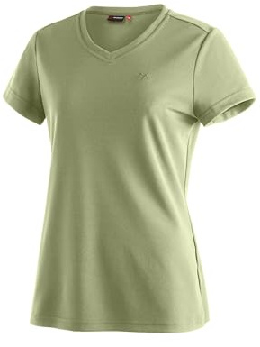 Maier Sports Damen Trudy T-Shirt Funktionsshirt Outdoor-Shirt | Atmungsaktives Piqué Basic Shirt mit V-Ausschnitt für Wandern, Gym & Freizeit, Perfekt für den Sommer