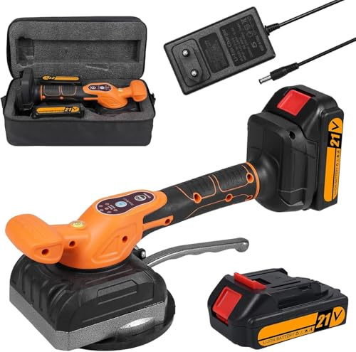 Relogic Niveleur de carrelage vibrant, outil sans fil 21 V avec 5 vitesses réglables et indicateurs LED (orange)
