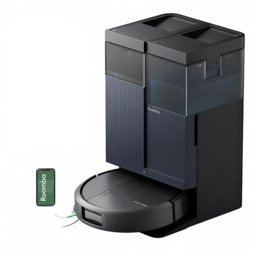 iRobot Roomba Plus 415 Combo y Base AutoWash multifunción, Robot Aspirador y Friegasuelos, 20.000Pa, Mopa Extensible, Mopas DualClean Elevables, Secado Calor, LiDAR Clearview, Autonomía 90 Días,Negro