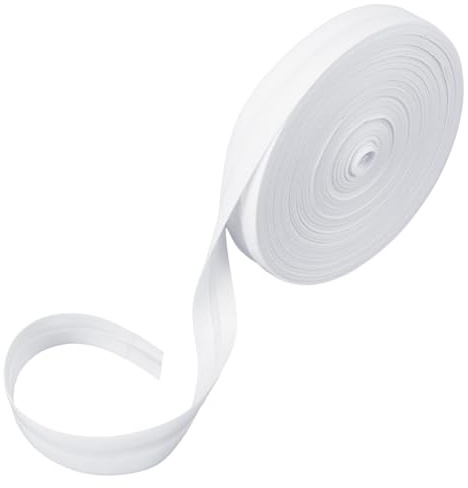 GEEHUA 20 mm förspänningstejp vit, 20 m enkel vikta förspänningstejp | Sömnad, fåll i polyester för gör-det-själv, fållpassning, bindning av hantverk