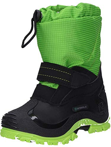 Spirale Sunny Botas de invierno para niños y niñas, botas de nieve para niños pequeños, botas canadienses con velcro, forro cálido, resistente al agua, verde (086), UE, verde, 32 EU
