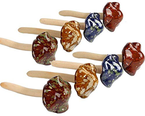 TINTON LIFE 8 Keramik Garten Pilze, Fairy Rasen Ornament Terrasse Blumentopf Deko Pflanzen Einsatz Zubehör