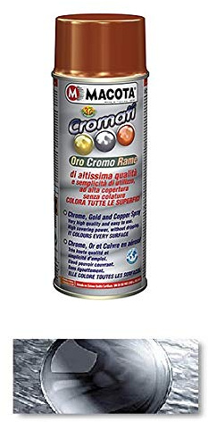 LGVSHOPPING Macota Vernice Spray 400ml Effetto Cromato Smalto Acrilico Non Cola Cromatura