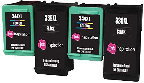 Ink Inspiration® 4 Premium Druckerpatronen Ersatz für HP 339 344 DeskJet 5740 5745 5940 6540 6620 6840 6980 9800 Photosmart 2570 2573 2575 2605 2610 2710 8050 8150 8450 8750
