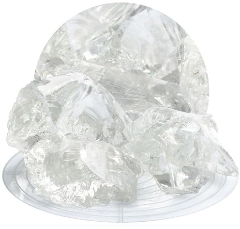Schicker Mineral Glassteine zur Befüllung von Gabionen, als Gabionensteine und Dekosteine geeignet, zur Gartendeko, Glasbruch, praktisch verwitterungsfrei (Weiss, 10 kg 60-120 mm)