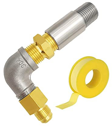 MENSI 1,27 cm Luftmischdüse, Sprühventil für Propangas, Feuerstelle aus Edelstahl, Messing (hohe Kapazität, 90 K BTU)