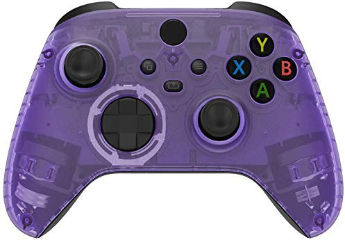 eXtremeRate Carcasa Transparente para Xbox Series X S Mando Protector Placa Frontal Funda Delantera Reemplazo Kit Cubierta Cover Shell para Xbox Series S X Control-No Incluye Mando(Violeta)