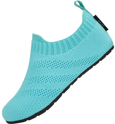 SAGUARO Chaussons de Enfants Doux Antidérapantes Pantoufle de Garçon Fille Respirant Léger Chaussettes Confortable Bébé Slippers Intérieur Extérieur, Chausson Bleu Ciel 26/27