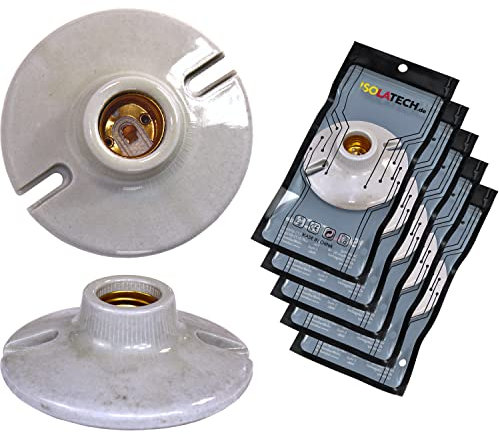 ISOLATECH 5pcs E27 douille murale en céramique avec trous de forage LED lampes à économie d'énergie (max.250V/4A) lampes Accueil installation plafond support cuisine réfrigérateur salle de bains