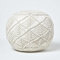 Homescapes Häkel-Pouf, Natur, rundes Bodenkissen 35 x 40 cm in Boho Style, dekorativer Fußhocker in Makramee-Optik, gehäkelter Puff aus 100% Baumwolle, Häkelpuff/Strickhocker