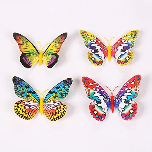 LZHLMCL Wandtattoos Bilder 50Pcs 11Cm Schmetterling Pvc Hochzeitsschmetterling Dreidimensionaler Goldpulver Schmetterling Wandaufkleber