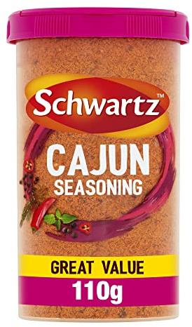 Schwartz Cajun Seasoning Drum 110 G Taste of Louisiana Spicy Heat With Chilli Powder, Allspice and Thyme Versatile Spice, Elevates Dishes Perfect for Adding to Rice, Chicken & Potatoes