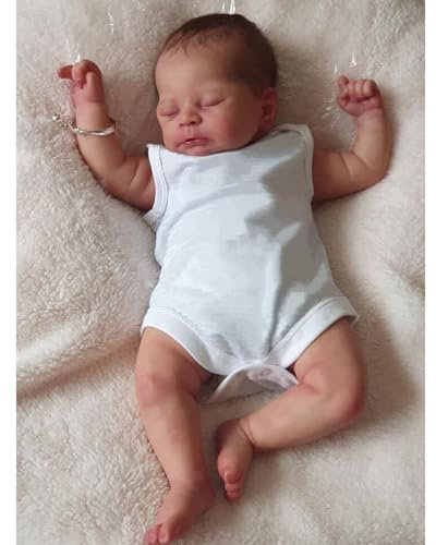 Anyee 55cm Reborn Baby Touch Soft Silikon Vinyl Lebensecht Sieht Aus Wie EIN echtes 22 Zoll Schlafende Neugeborene Baby Geschenksets Für Mädchen